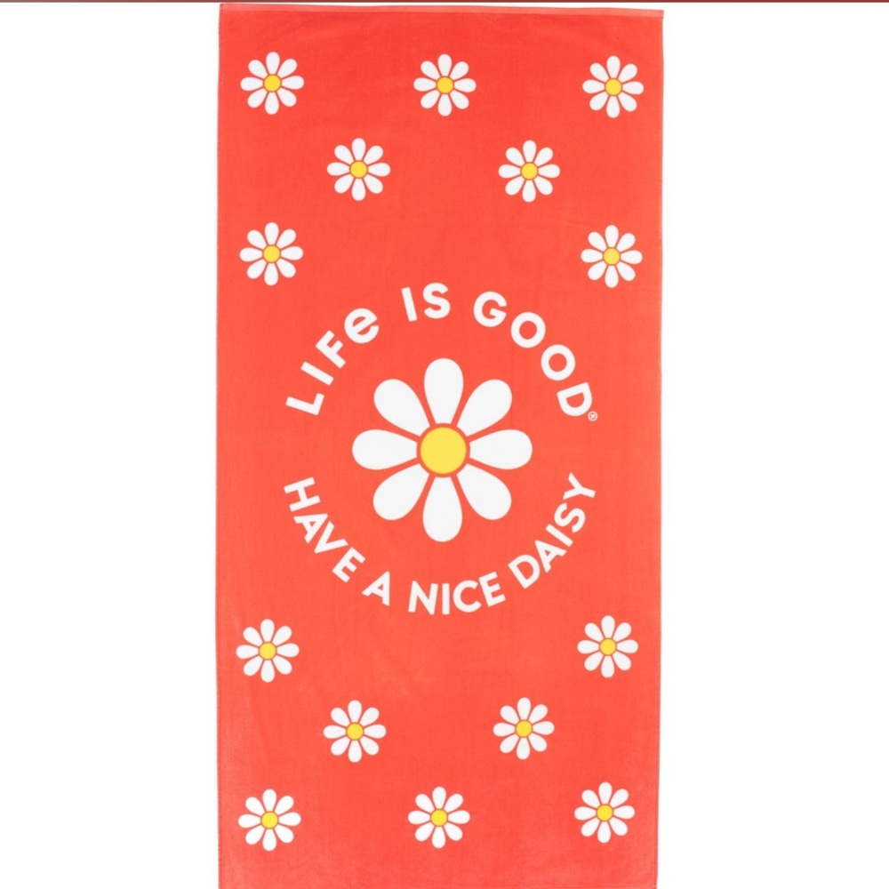 Life Is Good Oversized Have a Daisy Day Beach Towel - 370 gsm, 36” x 68"